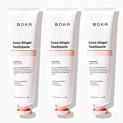 Boka Fluoride Free Toothpaste Nano Hydroxyapatite Coco Ginger Flavor 12 Fl Oz (360ml) | Dentist Recommended for Sensitive Teeth thumbnail 1