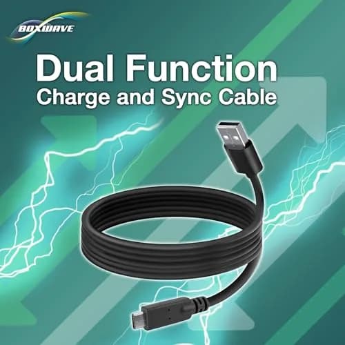 BoxWave DirectSync USB 3.0 A to USB 3.1 Type C Cable 1.83 m (6ft) Black | Hi-Speed Data Transfer & Charging thumbnail 5