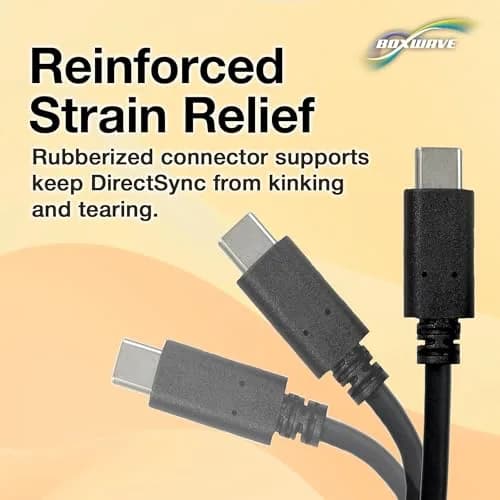 BoxWave DirectSync USB 3.0 A to USB 3.1 Type C Cable 1.83 m (6ft) Black | Hi-Speed Data Transfer & Charging thumbnail 6