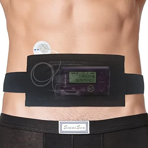 SinaiSea Mesh Insulin Pump Belt Holder Pouch 25.4 cm (10 in) | Discreet T1D Medical Device Waist Band thumbnail 1