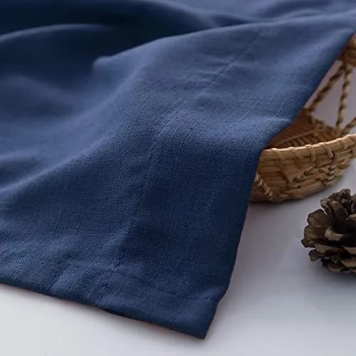 DANCURTON Navy Blue Curtains 52x84 | Light Filtering Linen Farmhouse Style thumbnail 9
