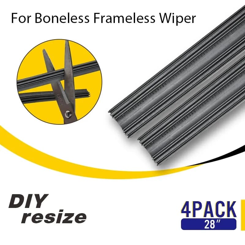 5 PLUS 28" Beam Wiper Blade Refills | 4 Pcs Natural Rubber, Easy Fit, Universal Size thumbnail 8