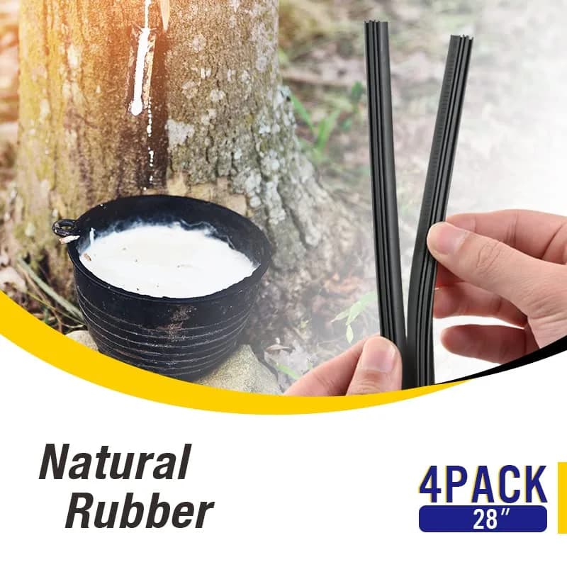5 PLUS 28" Beam Wiper Blade Refills | 4 Pcs Natural Rubber, Easy Fit, Universal Size thumbnail 10