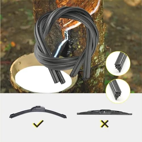 5 PLUS 28" Beam Wiper Blade Refills | 4 Pcs Natural Rubber, Easy Fit, Universal Size thumbnail 2