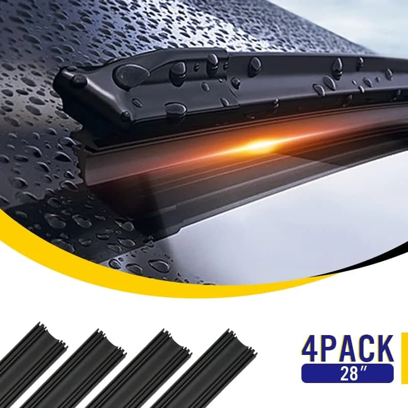 5 PLUS 28" Beam Wiper Blade Refills | 4 Pcs Natural Rubber, Easy Fit, Universal Size thumbnail 5