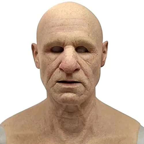 Naisicore Old Man Mask Realistic Latex Full Head Mask | Halloween Costume Prop thumbnail 1