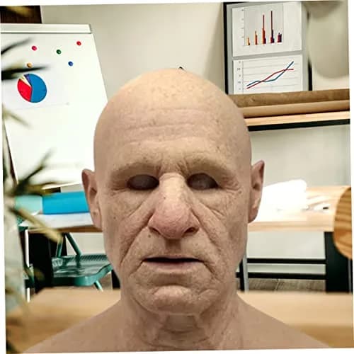 Naisicore Old Man Mask Realistic Latex Full Head Mask | Halloween Costume Prop thumbnail 4
