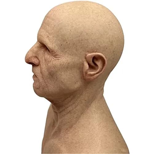 Naisicore Old Man Mask Realistic Latex Full Head Mask | Halloween Costume Prop thumbnail 2
