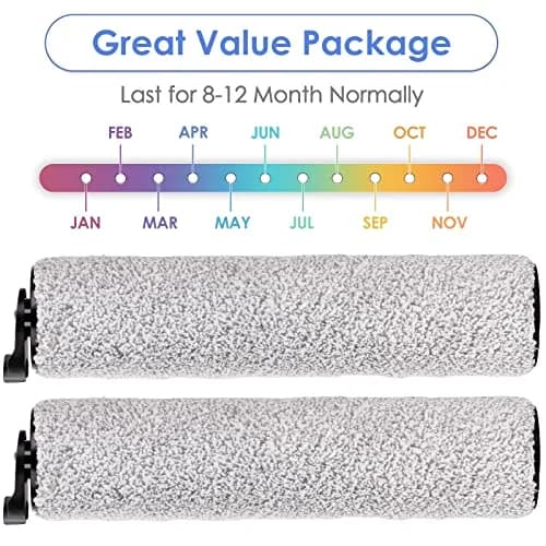MIBUMIKI Roller Brush Replacement for Tineco iFloor 3/Floor One S3/iFloor 2 Cordless Wet Dry Vacuum Mop (2 Main Brushes) thumbnail 6