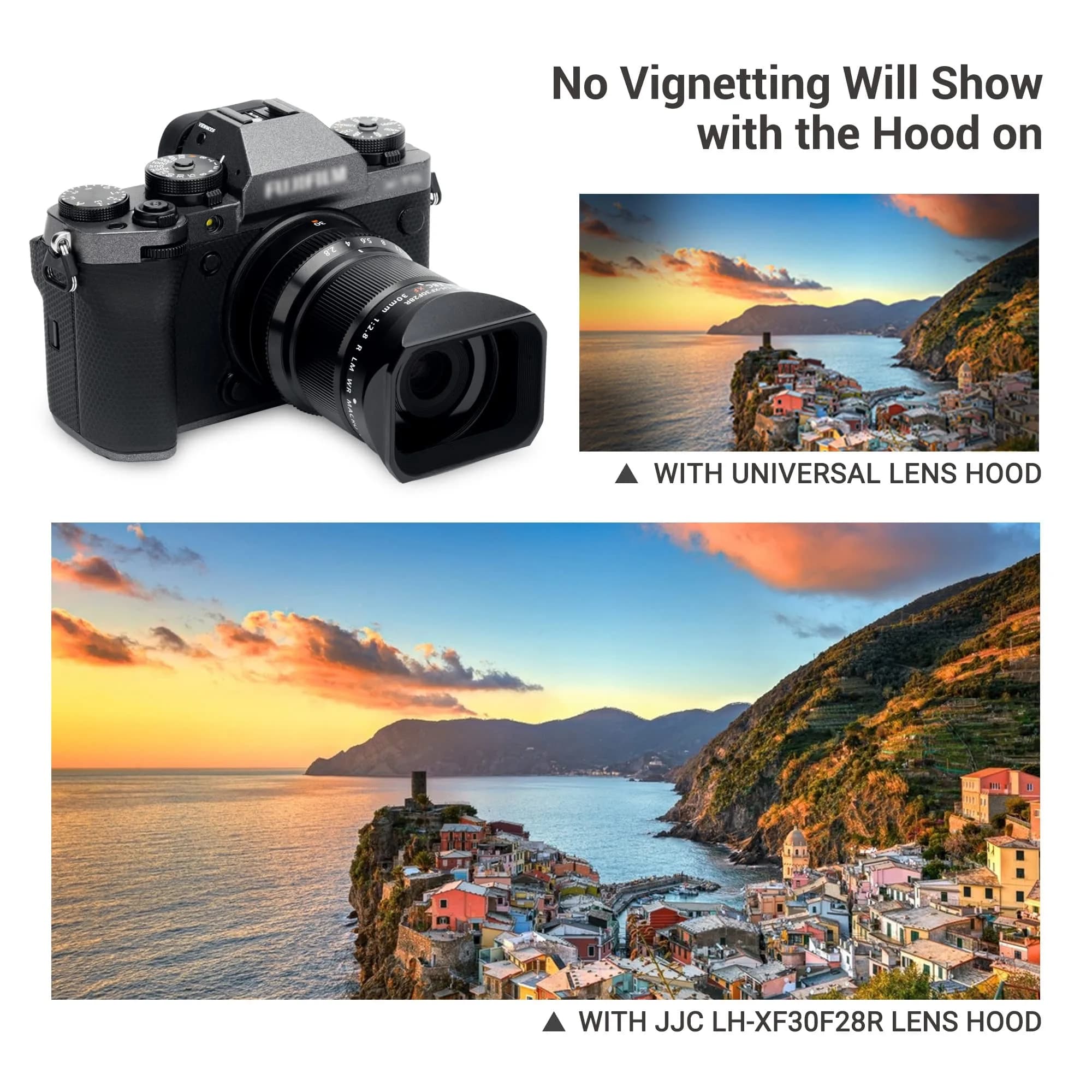 JJC Square Metal Lens Hood Shade for Fujifilm XF 30mm f/2.8 R LM WR Macro Lens with Protective Cap | 43mm Filter Compatible - view 5