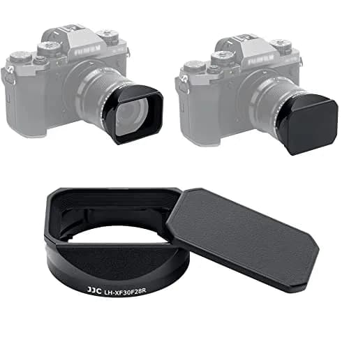 JJC Square Metal Lens Hood Shade for Fujifilm XF 30mm f/2.8 R LM WR Macro Lens with Protective Cap | 43mm Filter Compatible thumbnail 1