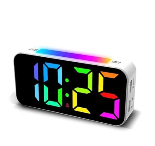 Topski Digital Alarm Clock for Kids & Teens | Large 7-inch Display, RGB Night Light, Dual Alarm, Snooze, Dimmable, Heavy Sleepers thumbnail 1