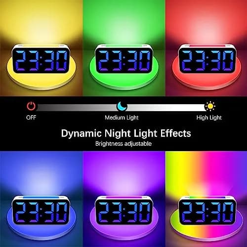 Topski Digital Alarm Clock for Kids & Teens | Large 7-inch Display, RGB Night Light, Dual Alarm, Snooze, Dimmable, Heavy Sleepers thumbnail 2