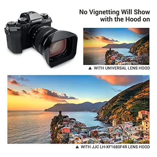 JJC Metal Square Lens Hood Shade for Fujifilm XF 16-80mm f/4 R OIS WR Lens | Blocks Stray Light thumbnail 4