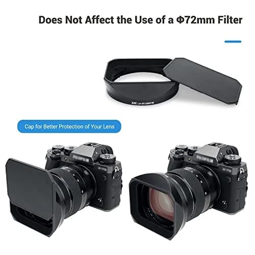 JJC Metal Square Lens Hood Shade for Fujifilm XF 16-80mm f/4 R OIS WR Lens | Blocks Stray Light thumbnail 6
