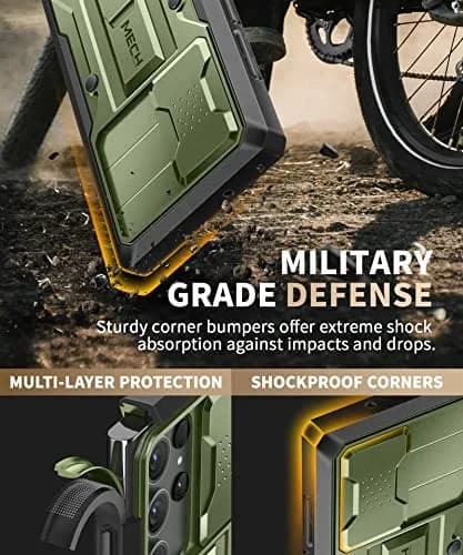 TONGATE Green Case for Samsung Galaxy S23 Ultra | 2 Front Frames & Stand, Military Grade Drop Protection thumbnail 4