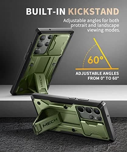 TONGATE Green Case for Samsung Galaxy S23 Ultra | 2 Front Frames & Stand, Military Grade Drop Protection thumbnail 6