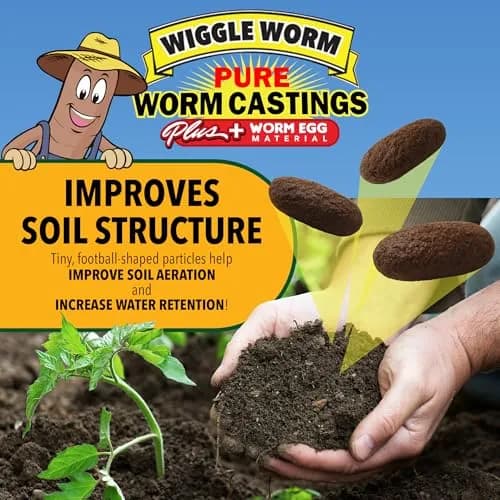 Wiggle Worm 100% Pure Worm Castings Plus Worm Egg Material, 40lb | Organic Fertilizer for Healthy Soil & Plants thumbnail 6