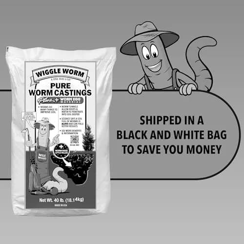 Wiggle Worm 100% Pure Worm Castings Plus Worm Egg Material, 40lb | Organic Fertilizer for Healthy Soil & Plants thumbnail 9