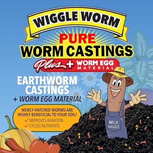 Wiggle Worm 100% Pure Worm Castings Plus Worm Egg Material, 40lb | Organic Fertilizer for Healthy Soil & Plants thumbnail 3