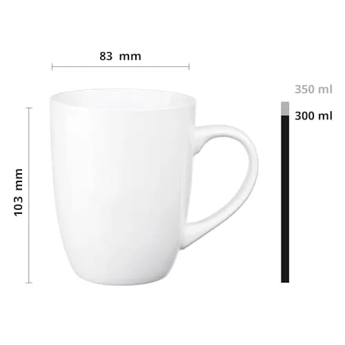 Glasmark Krosno 1992 Coffee Mug Set of 6 | 300 ml Ceramic Cups for Hot Drinks thumbnail 2