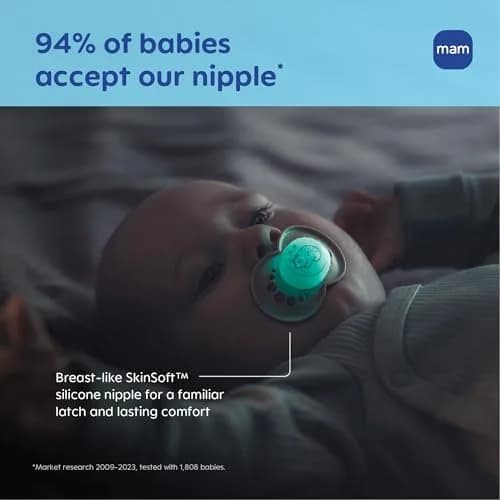 MAM Original Baby Pacifiers 6-16 Months, Glow-in-the-Dark, 4-Pack | Developed with Pediatric Dentists thumbnail 5