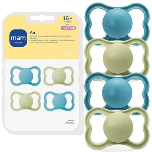 MAM Air Pacifier 16+ Months | Extra Air Flow for Sensitive Skin, 4 Pack thumbnail 1