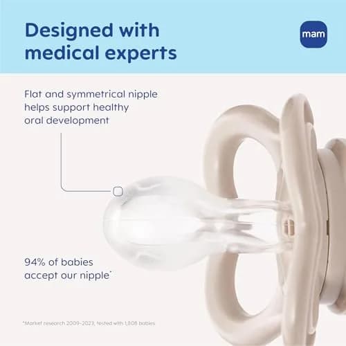 MAM Air Pacifier 6-16 Months, Extra Air Flow for Sensitive Skin, 4 Pack | Developed with Medical Experts, BPA-Free, Skin Soft Silicone, Made In Europe thumbnail 2