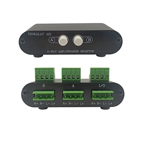 TENEALAY 2-Way Stereo Amplifier Speaker Selector Box A21 | Switch Between 2 Amps or 2 Speaker Pairs thumbnail 2