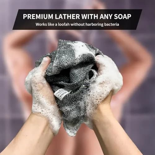 Yiclick Exfoliating Washcloth Towel Set 3 pcs Grey | Japanese Back Scrubber for Deep Exfoliation thumbnail 6