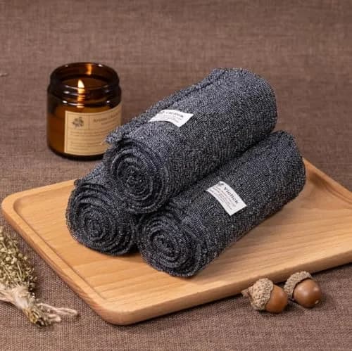 Yiclick Exfoliating Washcloth Towel Set 3 pcs Grey | Japanese Back Scrubber for Deep Exfoliation thumbnail 8