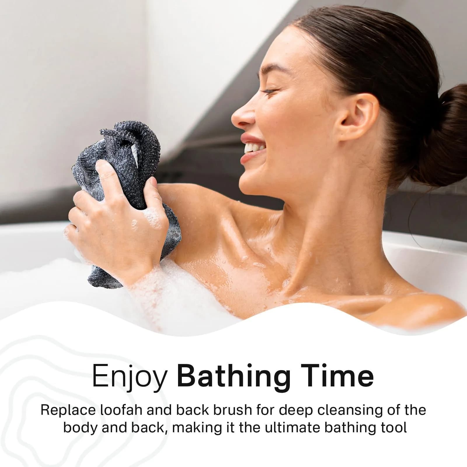 Yiclick Grey Exfoliating Washcloth Towel for Gentle Body Exfoliation - view 3