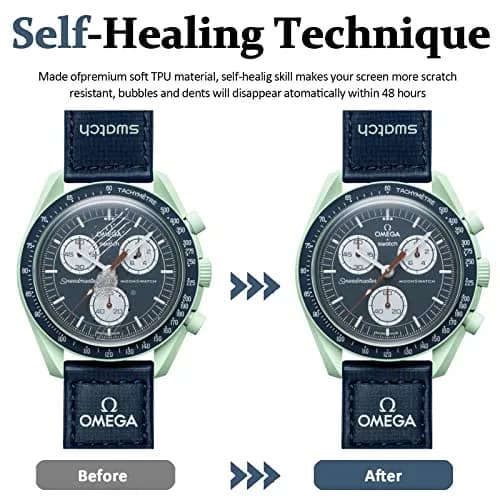 Miimall Clear 6 Pack Screen Protectors for OMEGA X SWATCH BIOCERAMIC MOONSWATCH 42mm | Bubble-Free TPU Films thumbnail 4