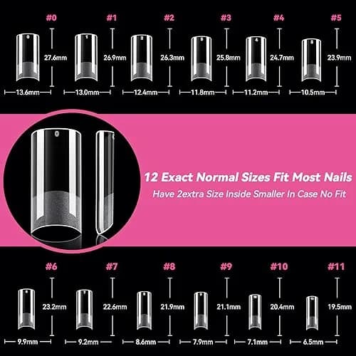 UNA GELLA No C Curve Medium Square Nail Tips 504Pcs | Half Cover Gel Tips for Nail Extension thumbnail 6