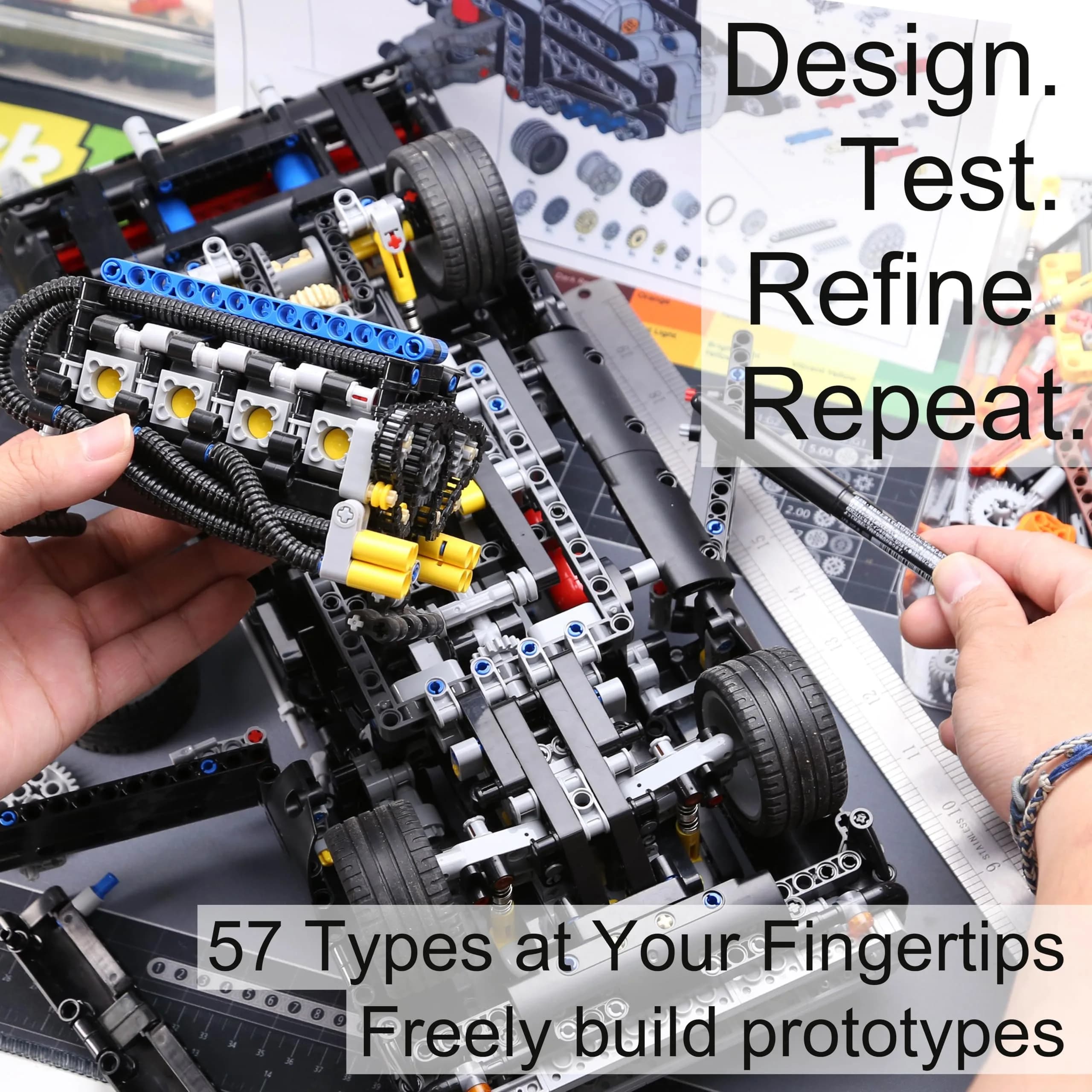 Habow 852pcs Technic Parts Kit with 57 Types of Gears, Axles, Pins & Connectors | STEM Building Toy for MOCs & Classrooms - view 3