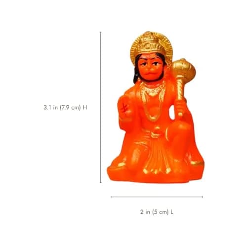 Servdharm Hanuman Idol for Car Dashboard Resin 3.1" | Hanuman Statue for Home Decor, Office Desk, Puja and Gifting thumbnail 5