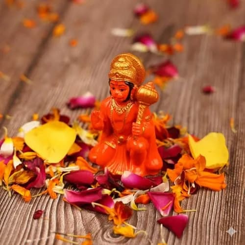 Servdharm Hanuman Idol for Car Dashboard Resin 3.1" | Hanuman Statue for Home Decor, Office Desk, Puja and Gifting thumbnail 2