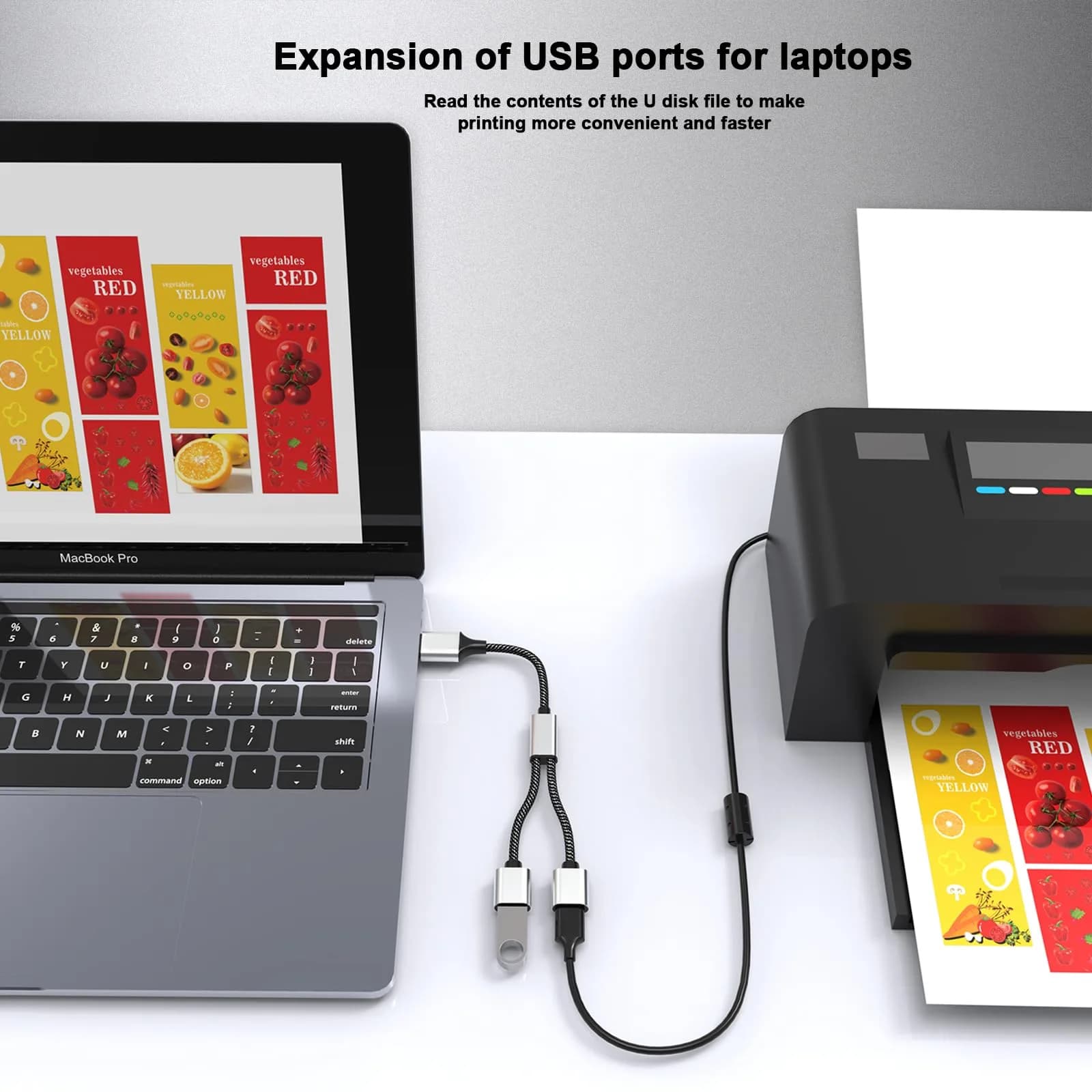 Fidioto USB A Splitter 10in | Support Charging & Data Transfer, 2 Ports thumbnail 6