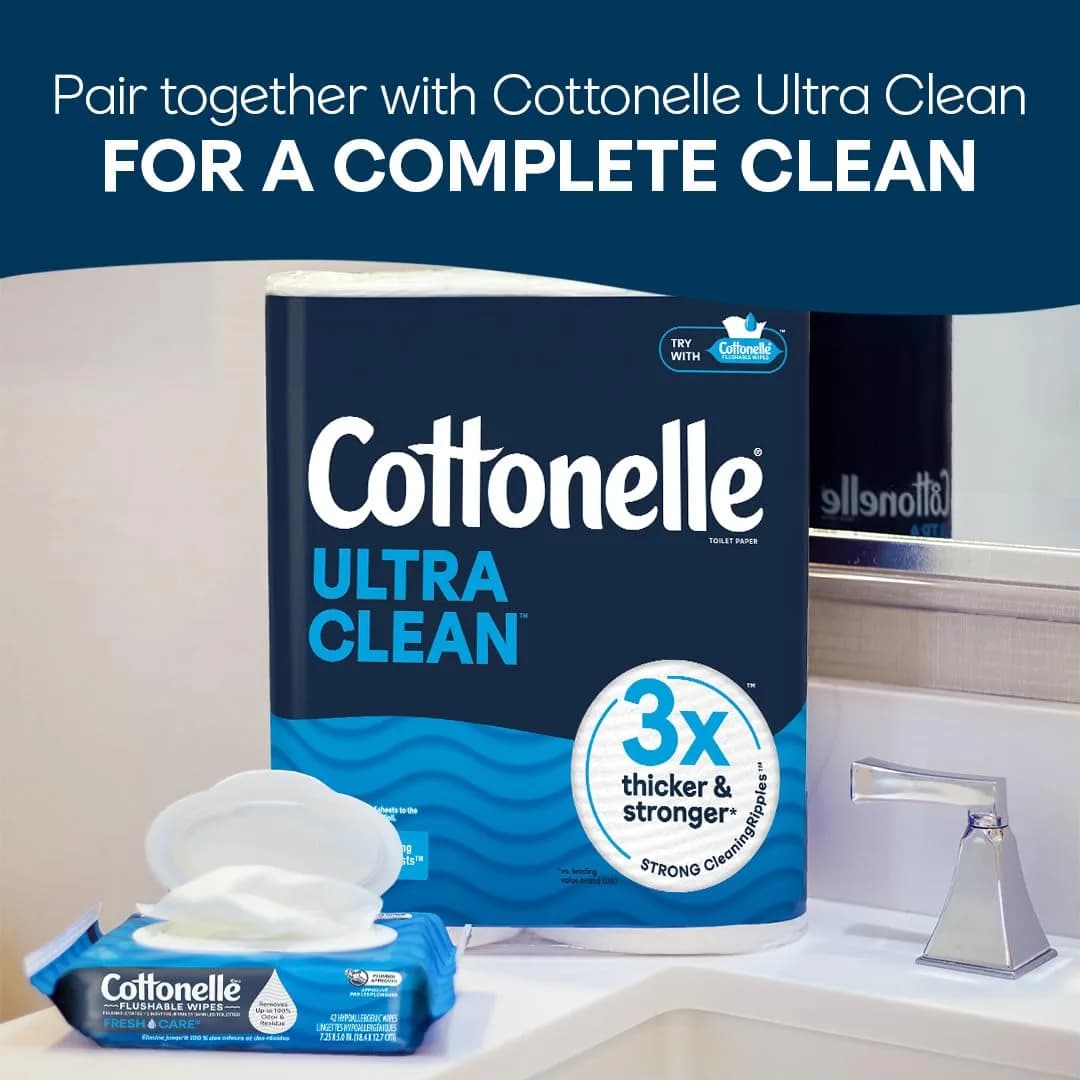 Cottonelle XL Flushable Wet Wipes, 360 Count (8 Packs, 45 Wipes per Pack) | Septic-Safe & Gentle for Complete Clean - view 7