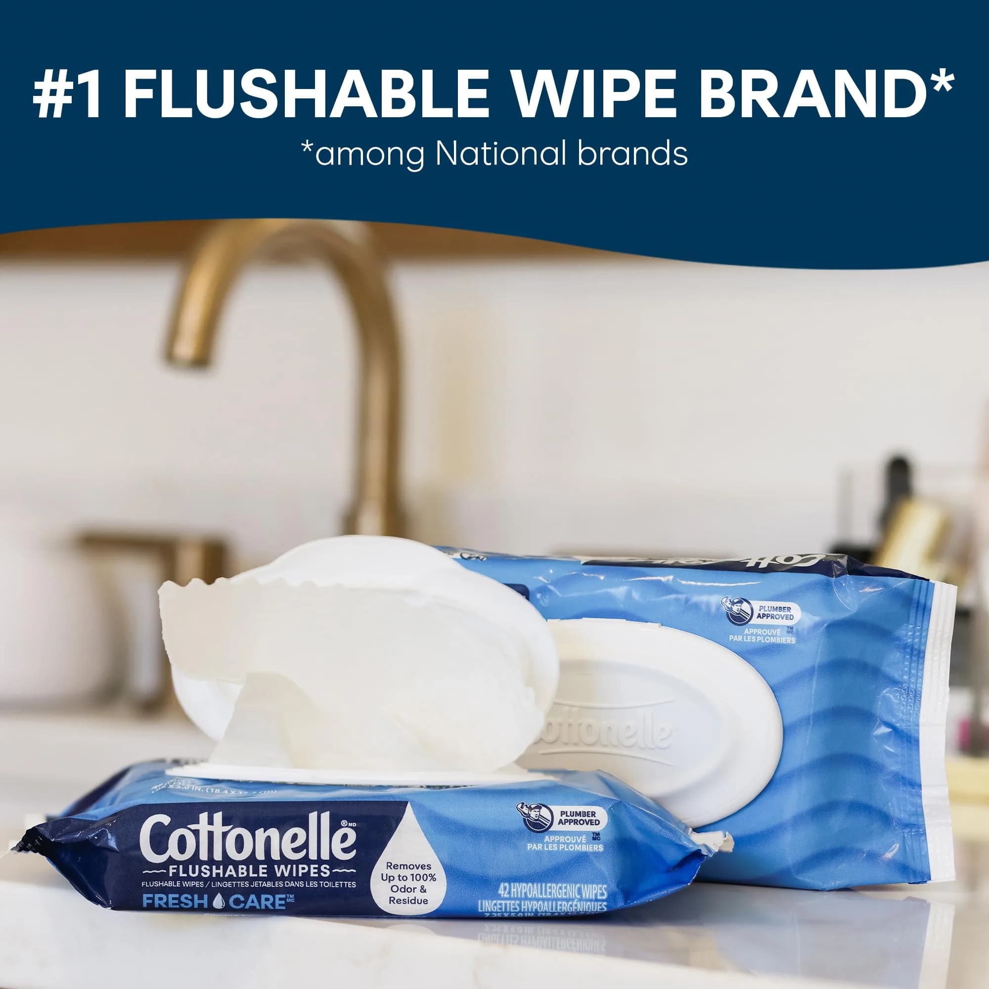 Cottonelle XL Flushable Wet Wipes, 360 Count (8 Packs, 45 Wipes per Pack) | Septic-Safe & Gentle for Complete Clean - view 2