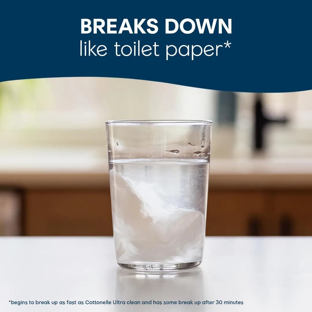 Cottonelle XL Flushable Wet Wipes, 360 Count (8 Packs, 45 Wipes per Pack) | Septic-Safe & Gentle for Complete Clean - view 4