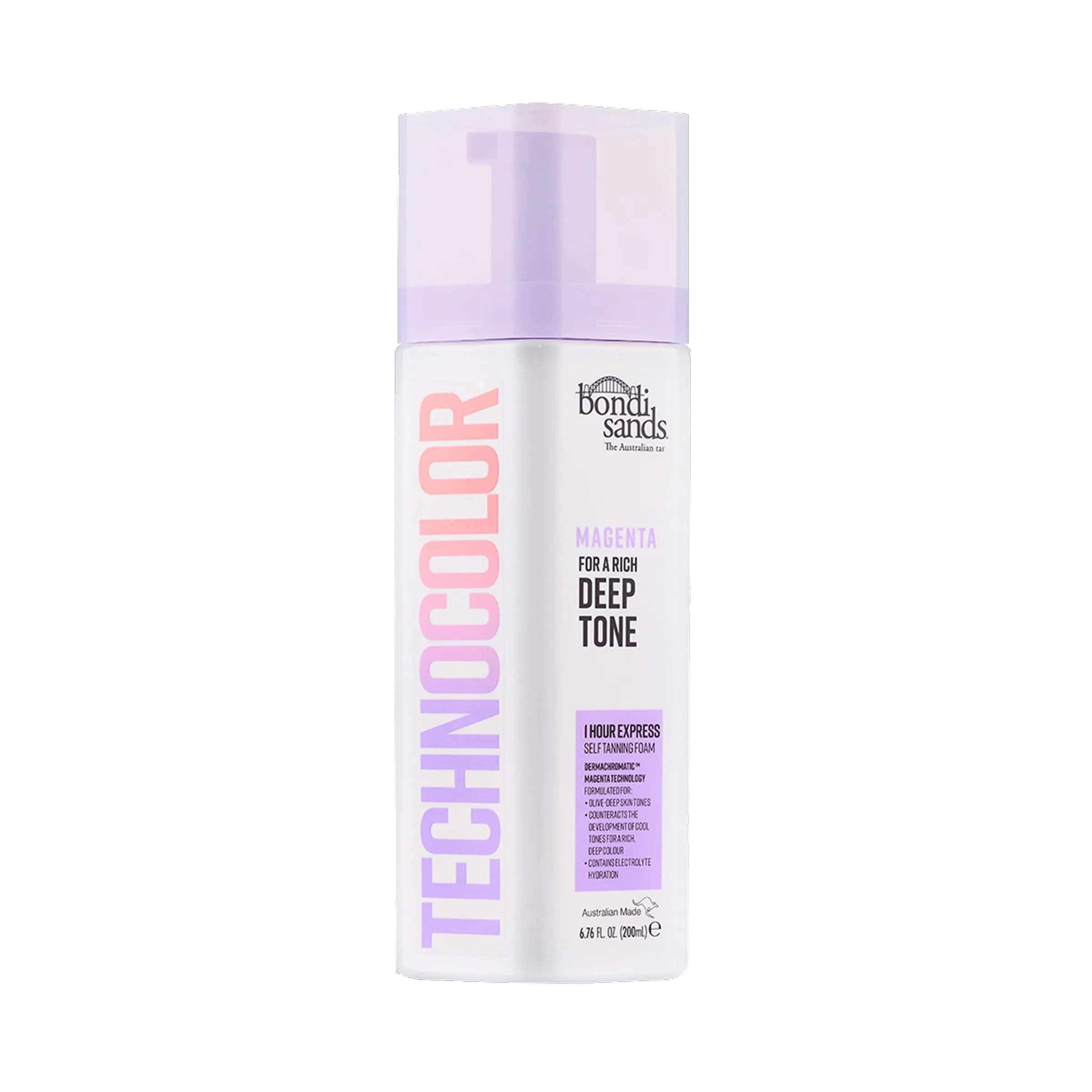 Bondi Sands Technocolor 1 Hour Express Tanning Foam, Magenta | Deep, Rich Tan for Olive & Deep Skin Tones