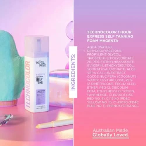 Bondi Sands Technocolor 1 Hour Express Tanning Foam, Magenta | Deep, Rich Tan for Olive & Deep Skin Tones thumbnail 8