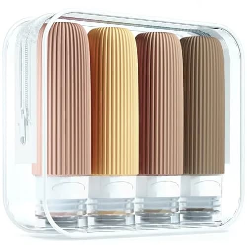Mrsdry Travel Bottles for Toiletries 3oz | Leak Proof Silicone Travel Containers with Clear Bag thumbnail 1