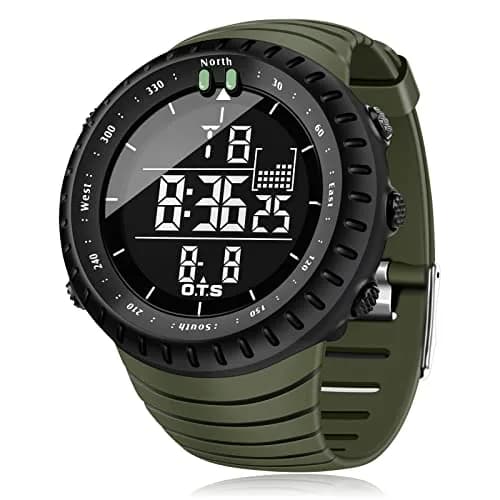 PALADA Digital Sports Watch Waterproof Tactical Watch 50mm Case, Green - main product image