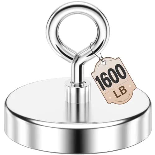 FINDMAG 1600 LBS Heavy Duty Neodymium Fishing Magnet 120mm (4.72 Inch) with Eyebolt | Industrial Strength Metal Retrieval thumbnail 1