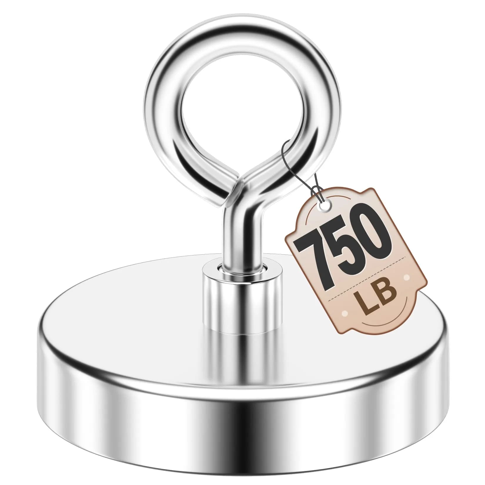 FINDMAG 750 LBS Heavy Duty Fishing Magnet 20.3 cm (7.5 cm Diameter) | Strong Neodymium Magnet for Metal Retrieval — 2.95 inches (75mm)