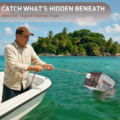 FINDMAG 750 LBS Heavy Duty Fishing Magnet 20.3 cm (7.5 cm Diameter) | Strong Neodymium Magnet for Metal Retrieval thumbnail 5