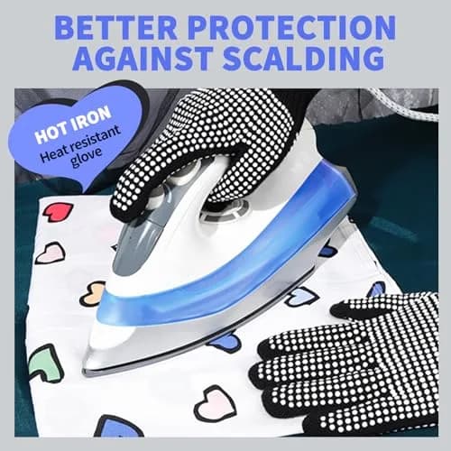 Teenitor White Heat Resistant Gloves with Silicone Bumps, 2 Pcs (22cm / 8.66 inch) | Protects Up to 482°F thumbnail 5