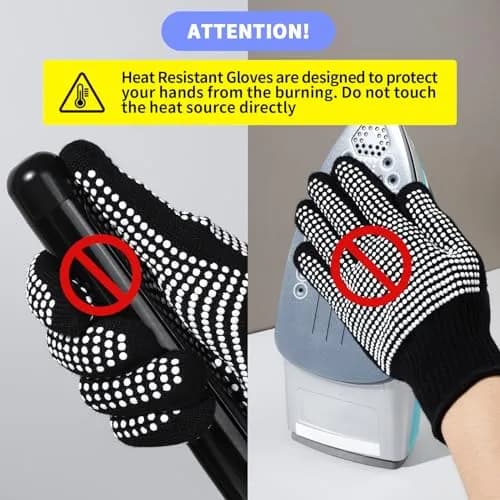 Teenitor White Heat Resistant Gloves with Silicone Bumps, 2 Pcs (22cm / 8.66 inch) | Protects Up to 482°F thumbnail 6